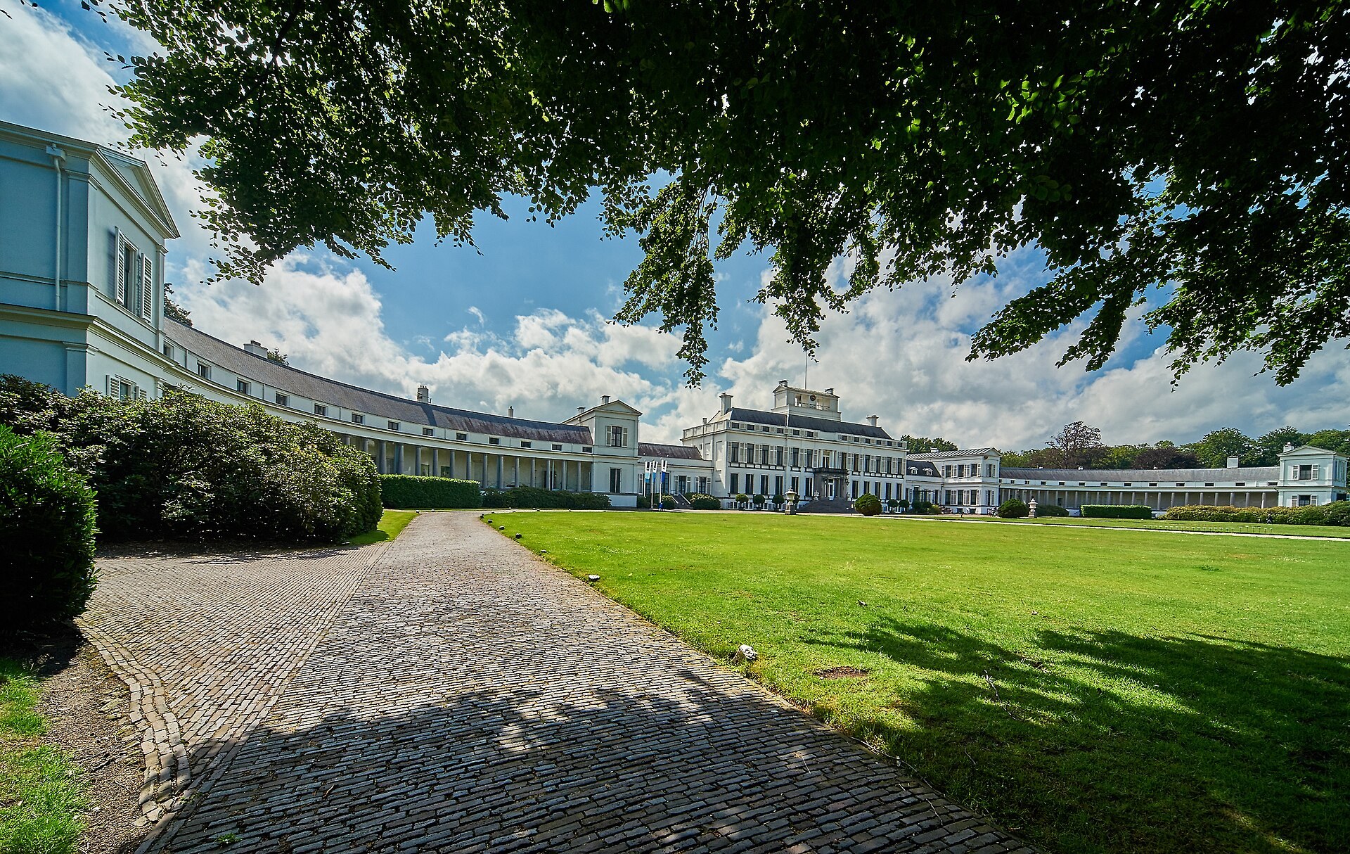 De voorzijde van Paleis Soestdijk in Baarn.