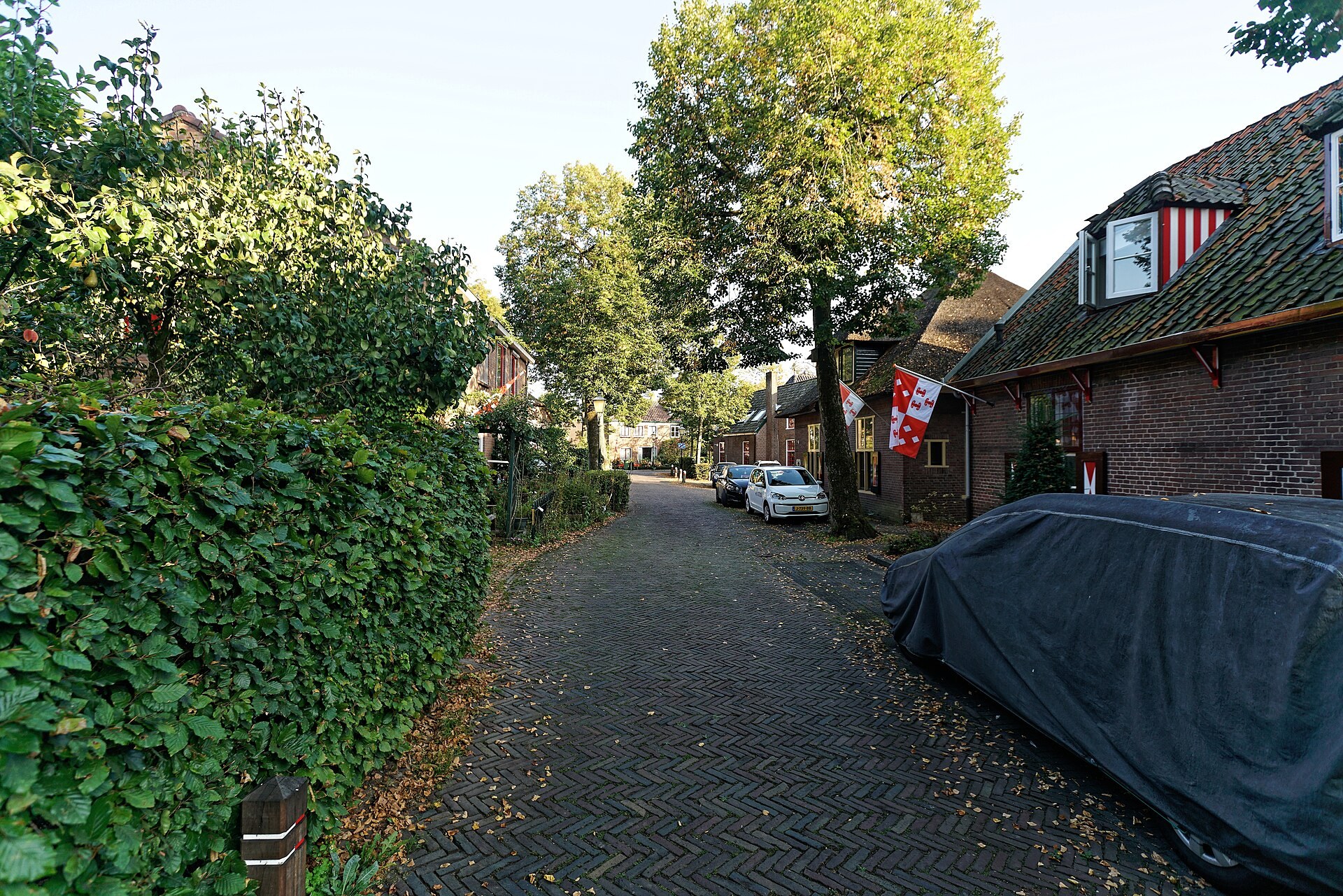 Een straatbeeld in het huidige dorp Haarzuilens, bij Kasteel de Haar.